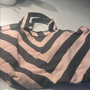 Victoria secret Striped Pink and Black duffel bag